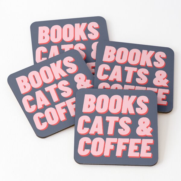 Item preview, Books Cats & Coffee designed and sold by polishalpaca.