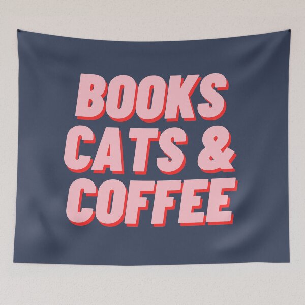 Item preview, Books Cats & Coffee designed and sold by polishalpaca.