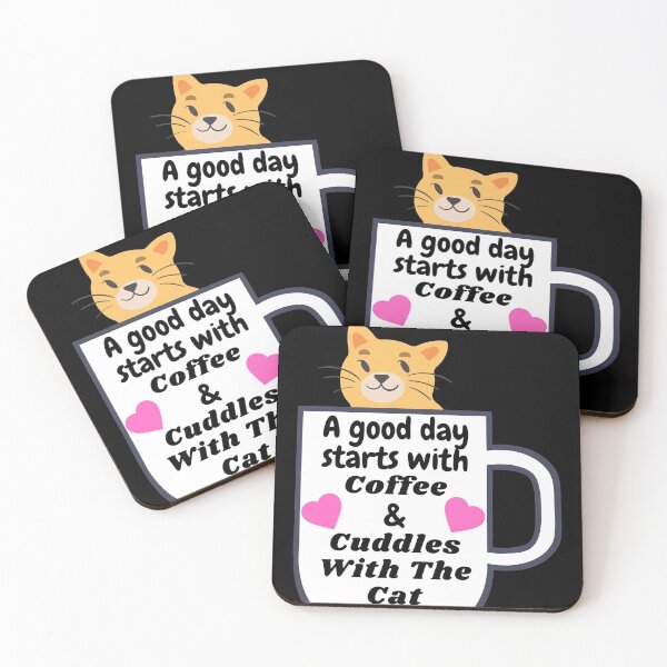 Item preview, A good day starts with coffee & cuddles with the cat designed and sold by DylanJones1.