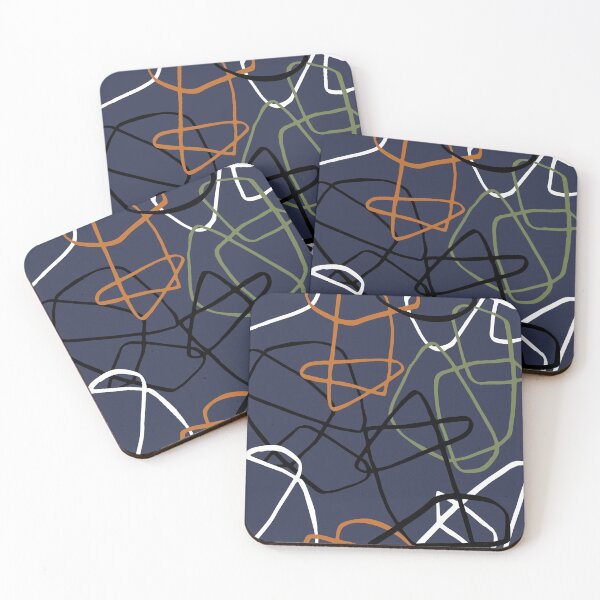 Item preview, BOHO RETRO: Blue and squiggle  designed and sold by ZAHARA-.