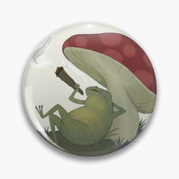 Item preview, Smoking Frog Chilling Against a Mushroom designed and sold by Bee-Witched.