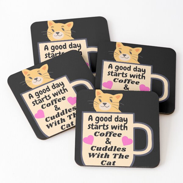 Item preview, A good day starts with coffee & cuddles with the cat designed and sold by DylanJones1.