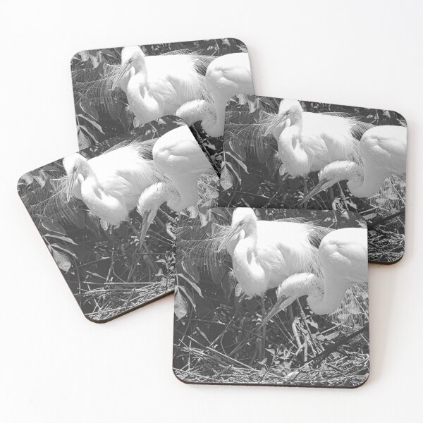 Item preview, Momma And Poppa Great Egrets Black And White designed and sold by LisaWootenPhoto.