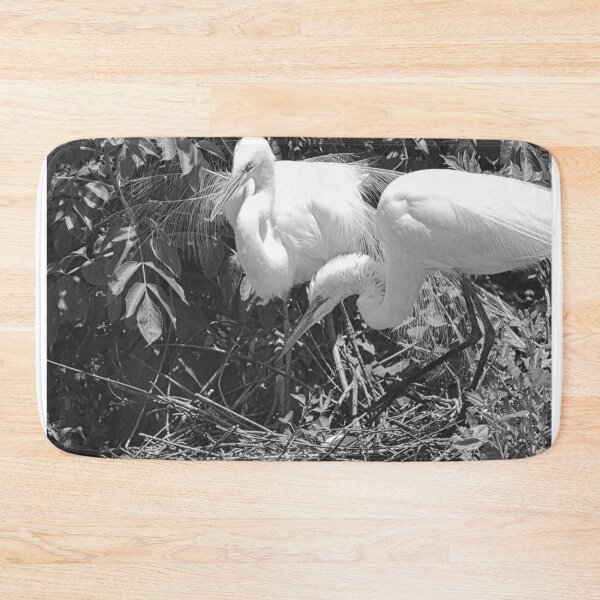 Item preview, Momma And Poppa Great Egrets Black And White designed and sold by LisaWootenPhoto.