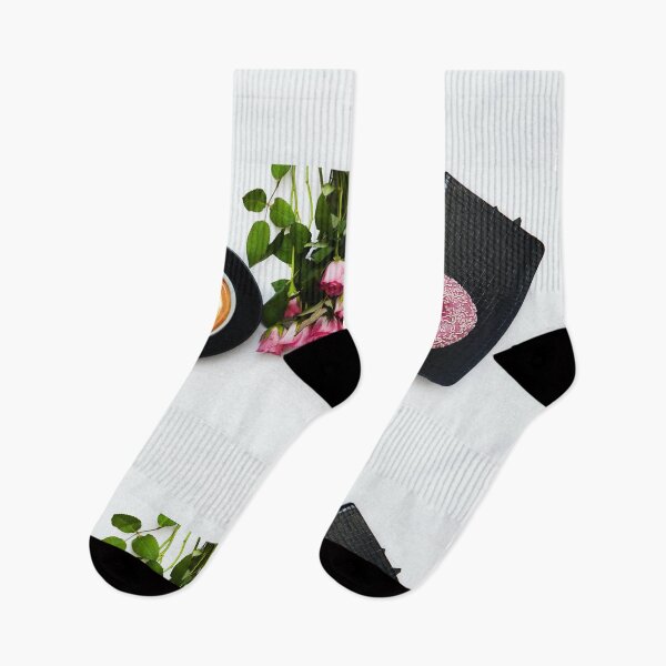 Item preview, Rise & Grind, Latte & Pink Roses designed and sold by newburyboutique.