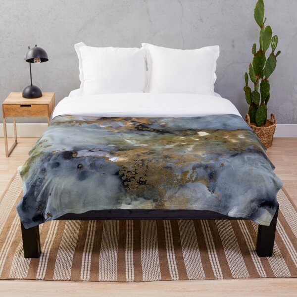 Item preview, Arte abstracto dorado, gris y verde designed and sold by MyAbstractInk.