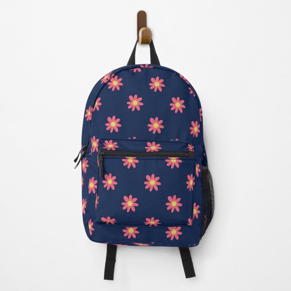 Item preview, Pink flower pattern on a dark blue background designed and sold by Zendays.