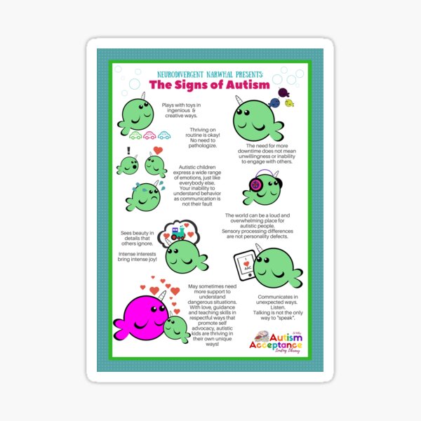 Signs of Autism Poster Sticker