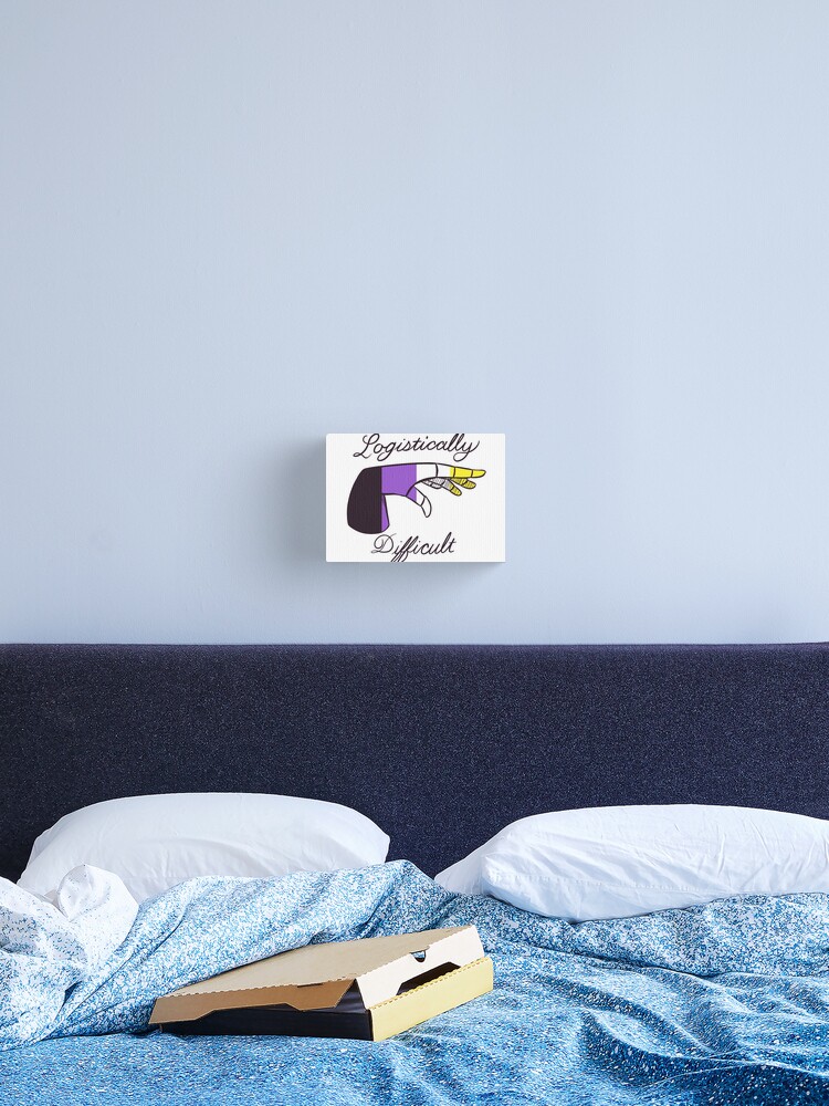 Thumbnail 2 of 3, Canvas Print, Logistically Difficult - Nonbinary designed and sold by CosmicFlyer.
