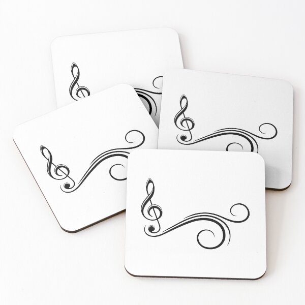 Item preview, black treble clef filigree designed and sold by munaykidisenios.