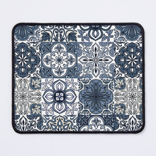 Item preview, Abstract patterns on ceramic tile, blue and white designed and sold by Chinxi.