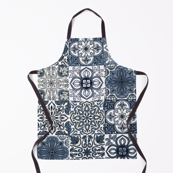 Item preview, Abstract patterns on ceramic tile, blue and white designed and sold by Chinxi.