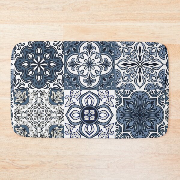 Item preview, Abstract patterns on ceramic tile, blue and white designed and sold by Chinxi.