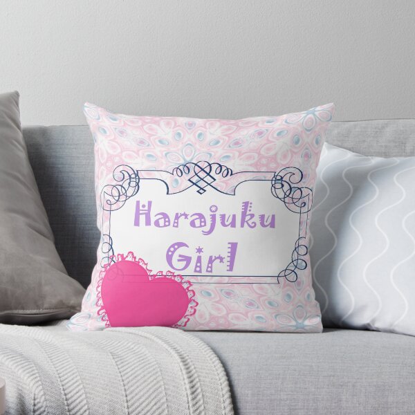 Harajuku Girl Throw Pillow