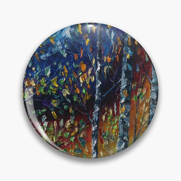 Item preview, Moonlight Sonata With Aspen Trees Palette Knife Painting by @OLenaArt designed and sold by Rocky Mountain Artistry.