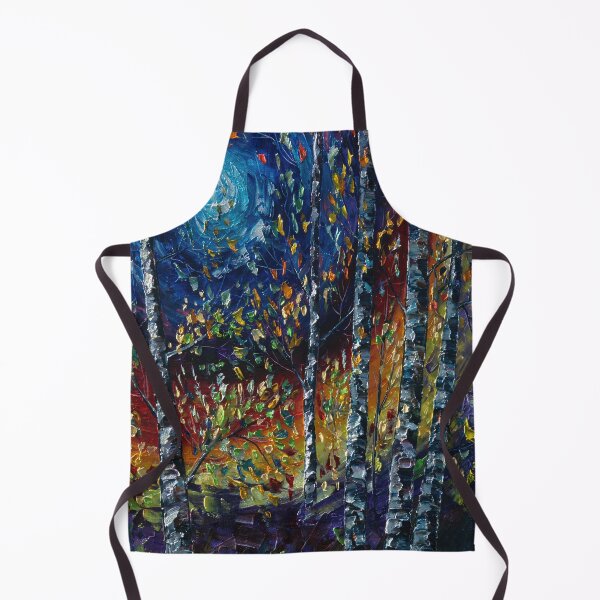 Item preview, Moonlight Sonata With Aspen Trees Palette Knife Painting by @OLenaArt designed and sold by Rocky Mountain Artistry.
