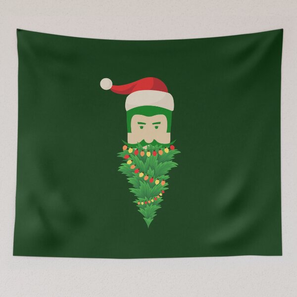 Item preview, Christmas Tree Funny Green Beard Santa Hat Man designed and sold by BeeZBeez.