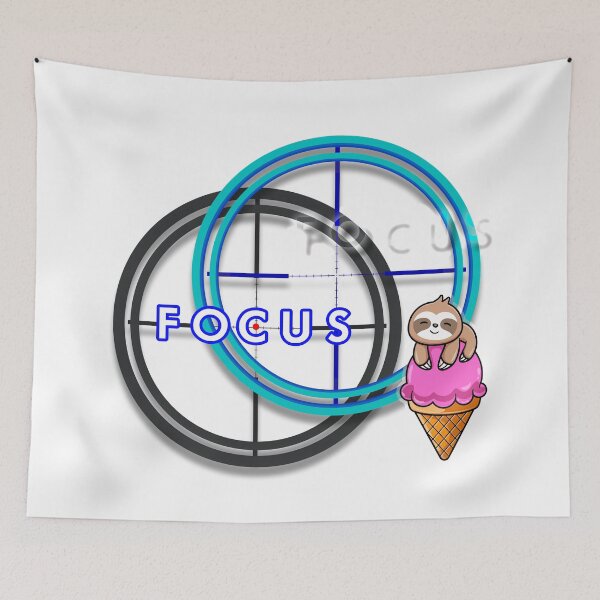 Item preview, FOCUS - Cute sloth ICE-CREAM motivation & inspirational message for SUCCESS - Motivational kawaii designed and sold by originalsusie.