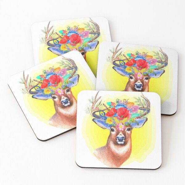 Item preview, Deer Art with Colorful Flower Crown  designed and sold by Product  Stella.