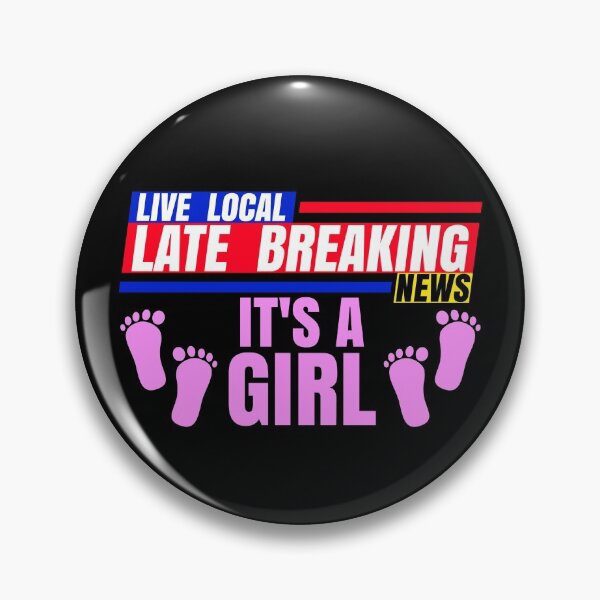 Item preview, Late Breaking News, It's A Girl New Born Baby Gender Reveal designed and sold by CharJens.