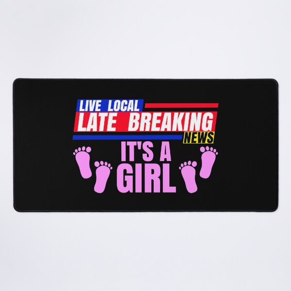 Item preview, Late Breaking News, It's A Girl New Born Baby Gender Reveal designed and sold by CharJens.
