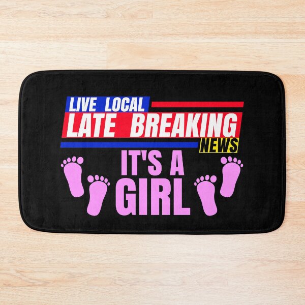 Item preview, Late Breaking News, It's A Girl New Born Baby Gender Reveal designed and sold by CharJens.
