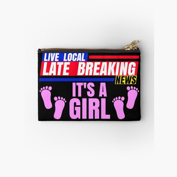Item preview, Late Breaking News, It's A Girl New Born Baby Gender Reveal designed and sold by CharJens.