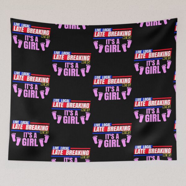 Item preview, Late Breaking News, It's A Girl New Born Baby Gender Reveal designed and sold by CharJens.