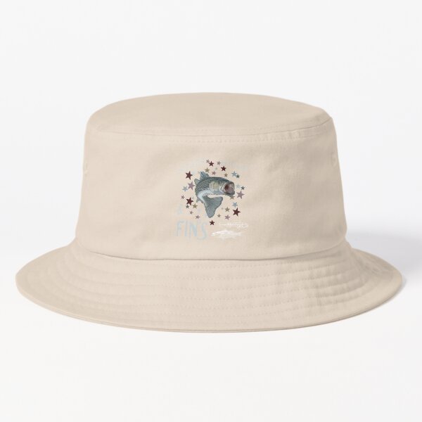 Striped Bass Fish Walter in Slate Blue Bucket Hat for Sale by