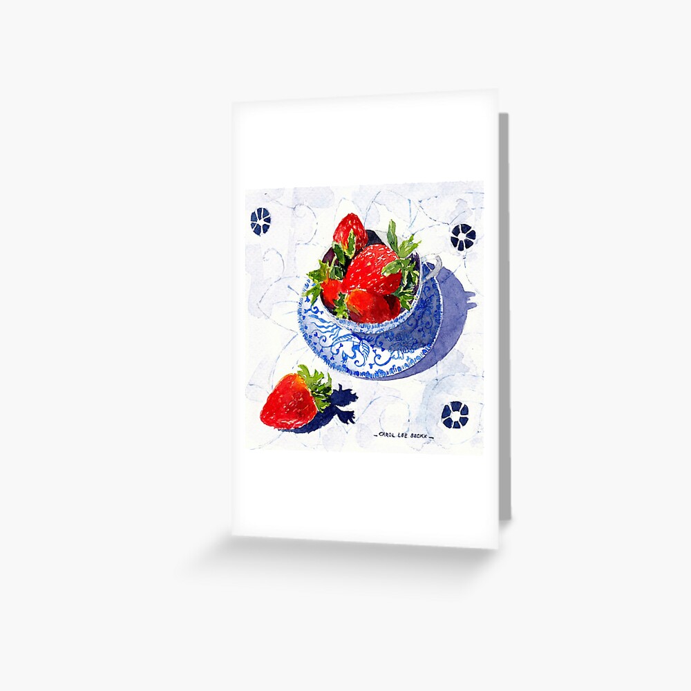 Three Strawberries Greeting Card