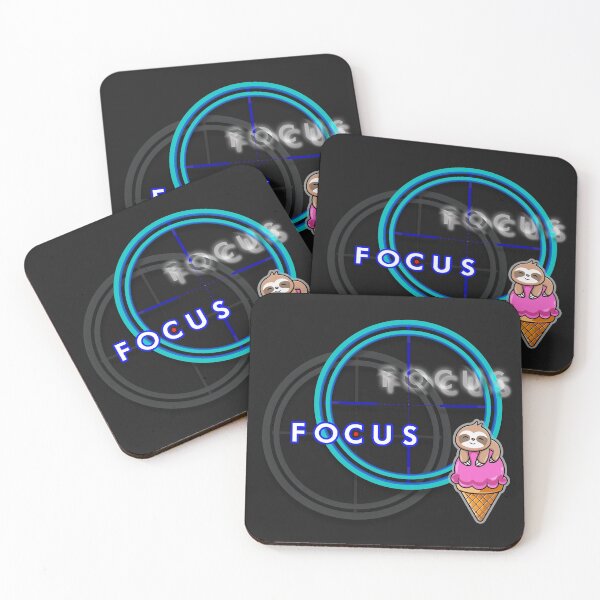 Item preview, FOCUS Fun sloth cute ICE-CREAM motivation & inspirational message for SUCCESS - Motivational kawaii sloth blue designed and sold by originalsusie.