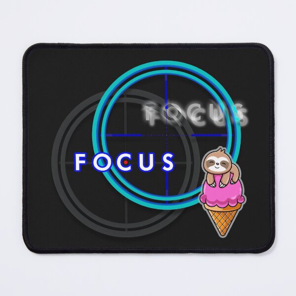 Item preview, FOCUS Fun sloth cute ICE-CREAM motivation & inspirational message for SUCCESS - Motivational kawaii sloth blue designed and sold by originalsusie.