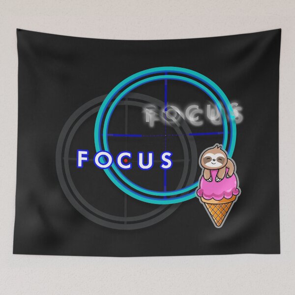 Item preview, FOCUS Fun sloth cute ICE-CREAM motivation & inspirational message for SUCCESS - Motivational kawaii sloth blue designed and sold by originalsusie.