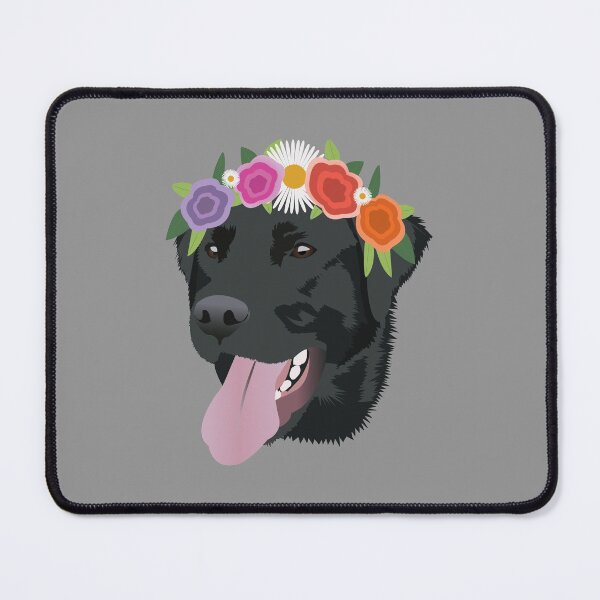 Item preview, Black Lab wearing a Flower Crown designed and sold by KCPetPortraits.