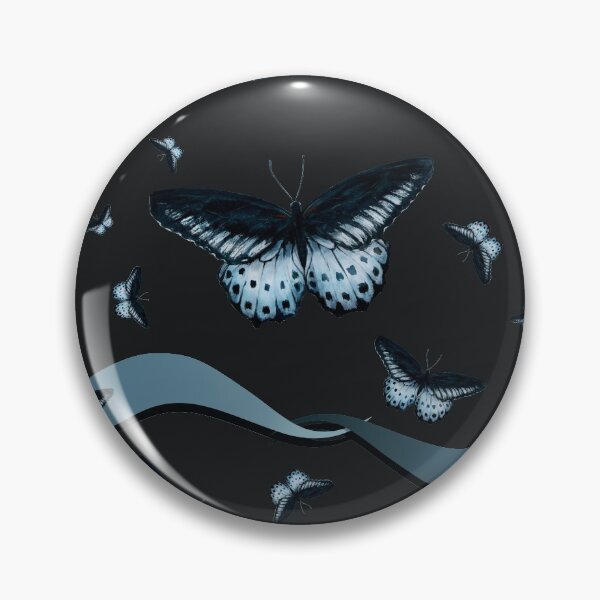 Item preview, Blue Mormon butterfly pattern with waves  designed and sold by CatCarrot.