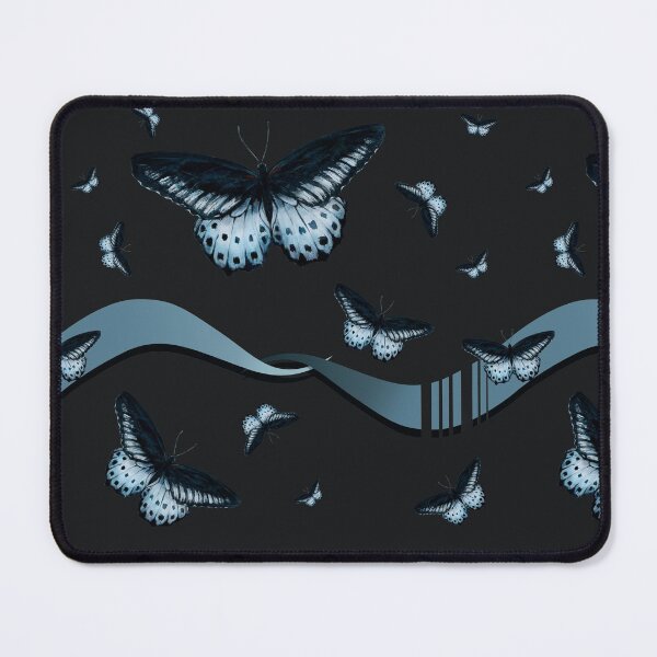 Item preview, Blue Mormon butterfly pattern with waves designed and sold by CatCarrot.