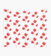 Wasserfarbe Mohn Wandbehang