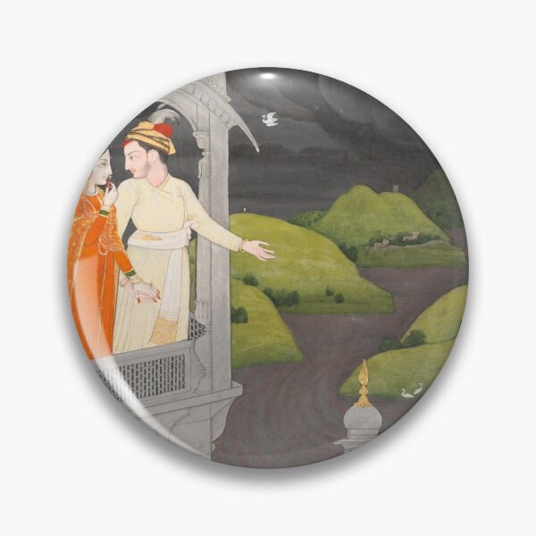 Item preview, Krishna and Radha Watching Rain Clouds designed and sold by HinduArtGallery.