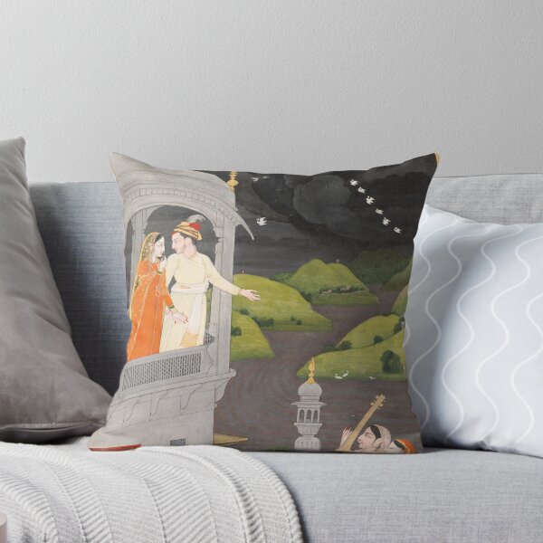 Aperçu de l'œuvre Krishna et Radha observent les nuages de pluie créée et vendue par HinduArtGallery.