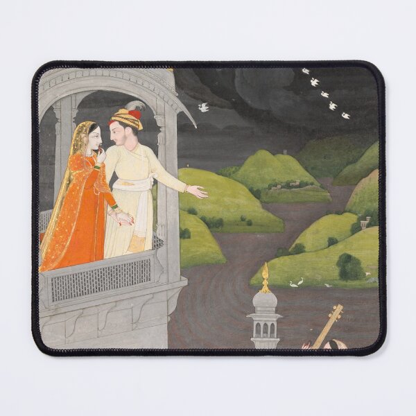 Item preview, Krishna and Radha Watching Rain Clouds designed and sold by HinduArtGallery.