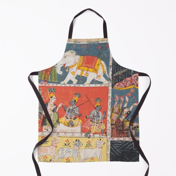 Item preview, Krishna Lifts Mount Govardhan, from a Bhagavata Purana designed and sold by HinduArtGallery.