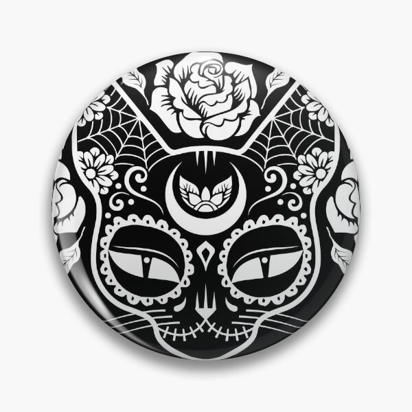 Item preview, Sugar Skull Cat with Roses designed and sold by SpreadForSatan.