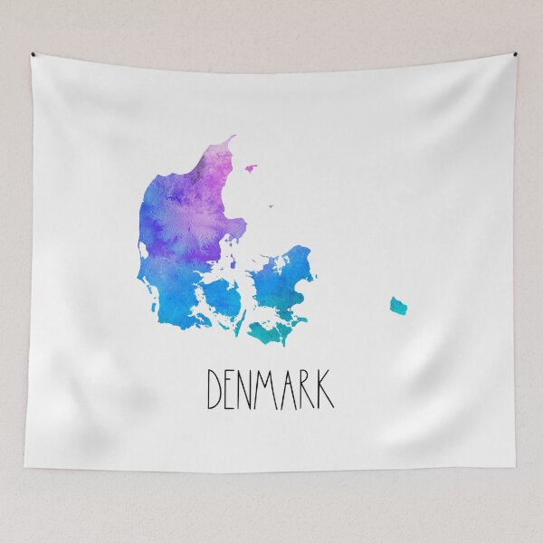Item preview, Denmark Watercolor Map - Danish designed and sold by MountainD.