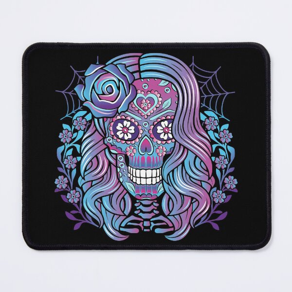 Item preview, Purple, Pink and Blue Sugar Skull Calavera designed and sold by SpreadForSatan.