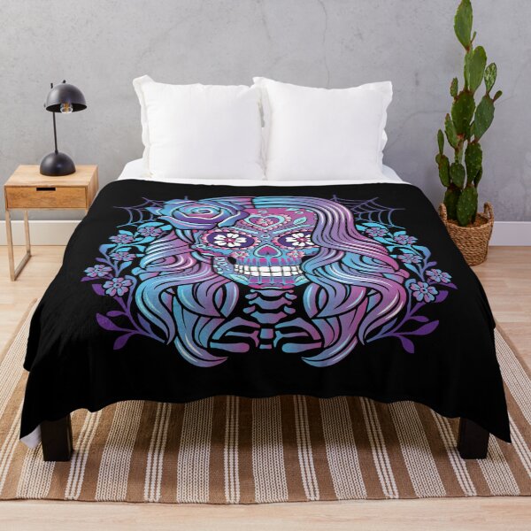 Item preview, Purple, Pink and Blue Sugar Skull Calavera designed and sold by SpreadForSatan.