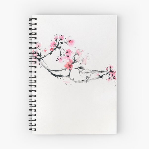 Item preview, Bird on Sakura Watercolor Painting - Oriental Kanji Zen Art - Japanese and Chinese Painting - Asian Bird Watercolor - Peinture Aquarelle - Dessin  designed and sold by ArtProvocation.