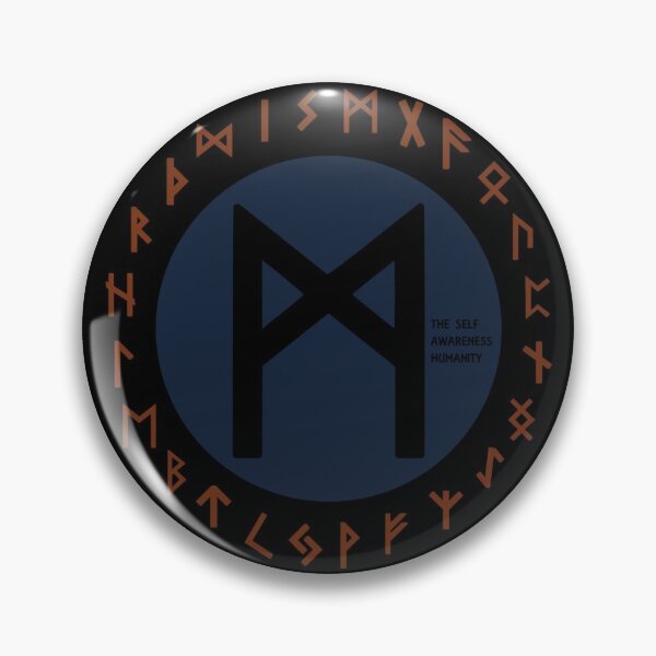 Item preview, Blue Mannaz Elder Futhark Rune | Viking | Pagan Symbol designed and sold by Depic Spirit.