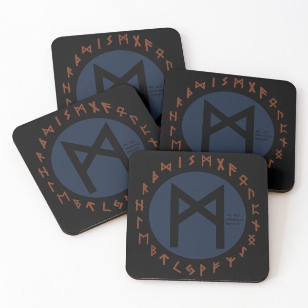 Item preview, Blue Mannaz Elder Futhark Rune | Viking | Pagan Symbol designed and sold by Depic Spirit.