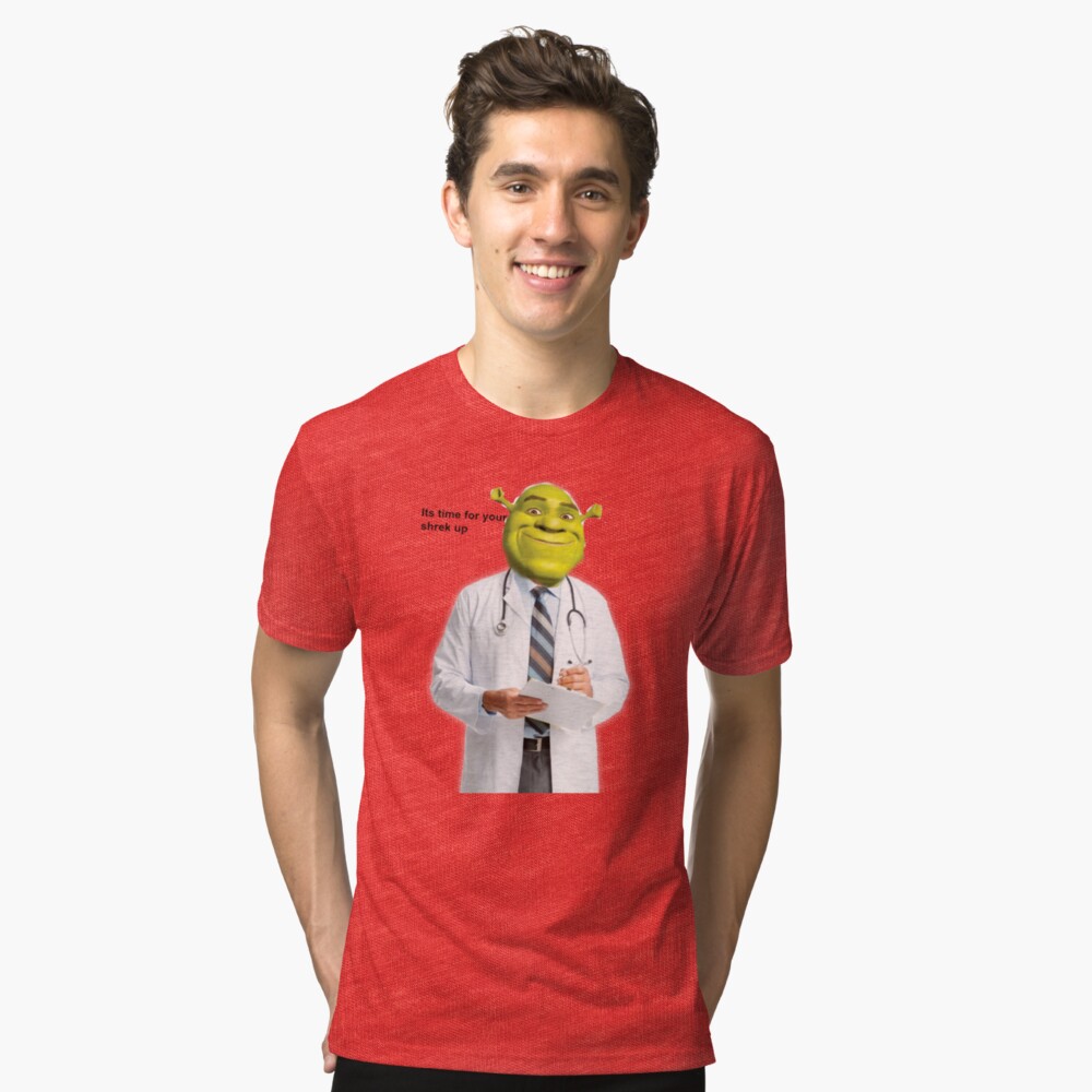 Shrek Check up meme Tri-blend T-Shirt