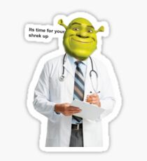 Shrek Check up meme Sticker